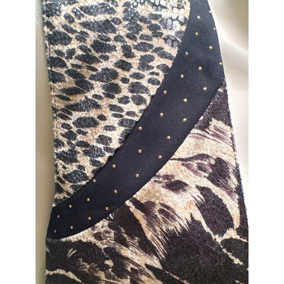 Vintage City Girl By Nancy Bolen Animal Print Vest Size 8 Black Gold Made In USA - Picture 5 of 10
